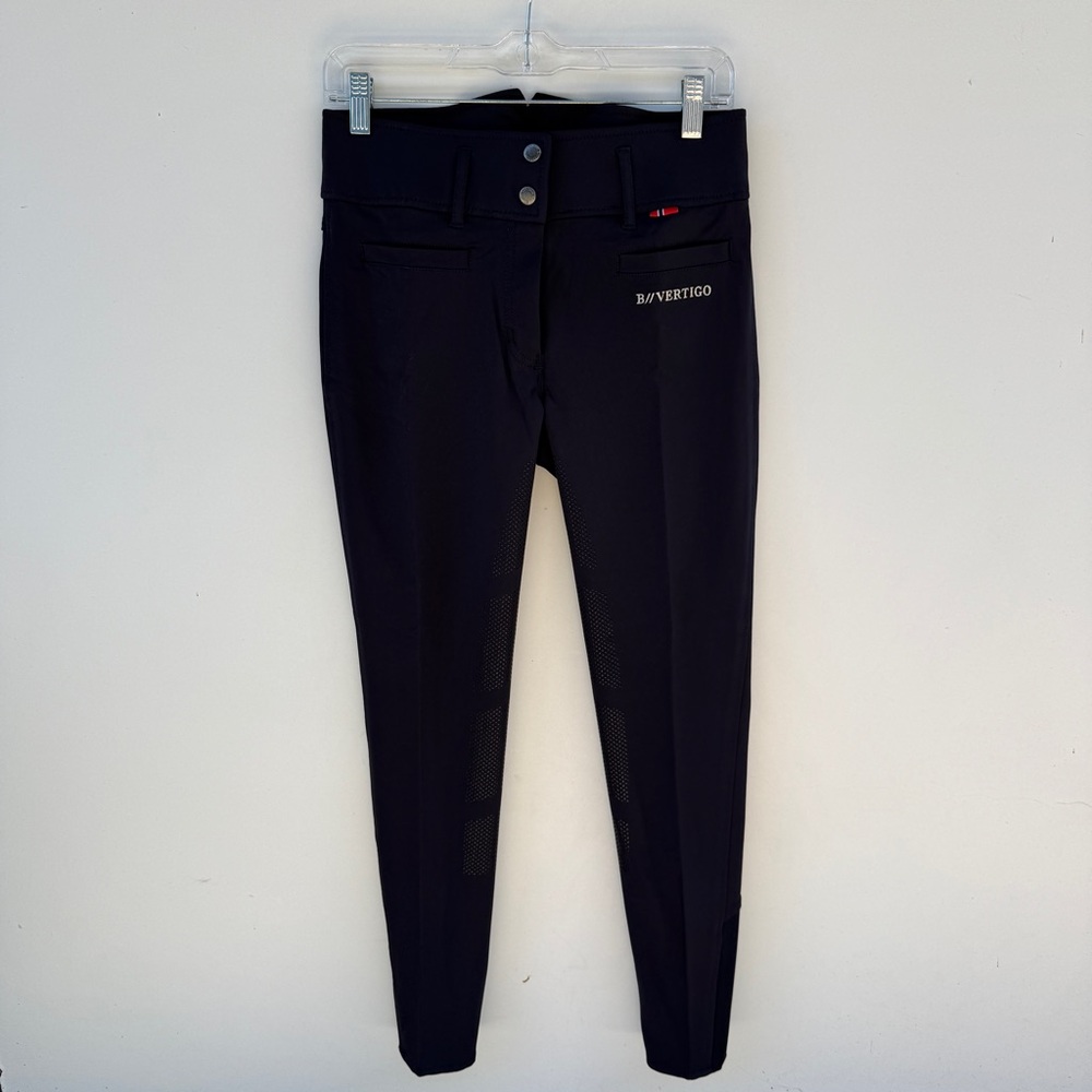 B Vertigo Women's Tiffany Silicone Knee Patch Breeches- Navy blue
